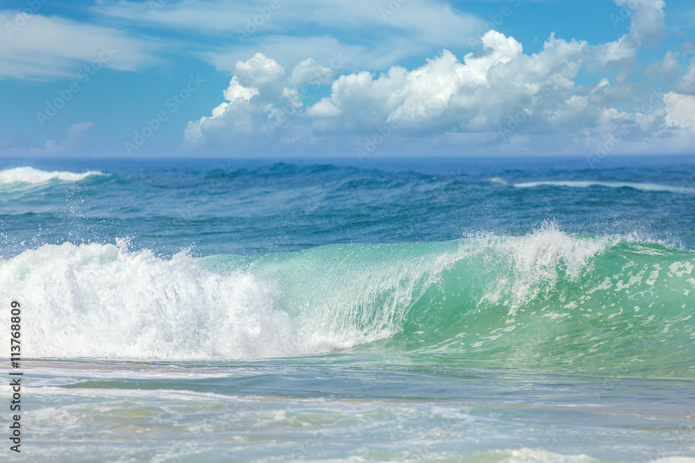 Summer Landscape - Waves in the warm Sea Water