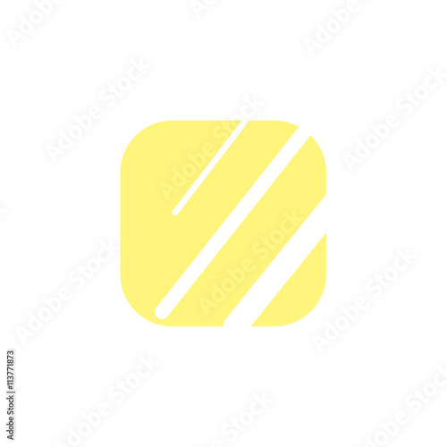 Icon geometric with lines yellow siple modern flat photo