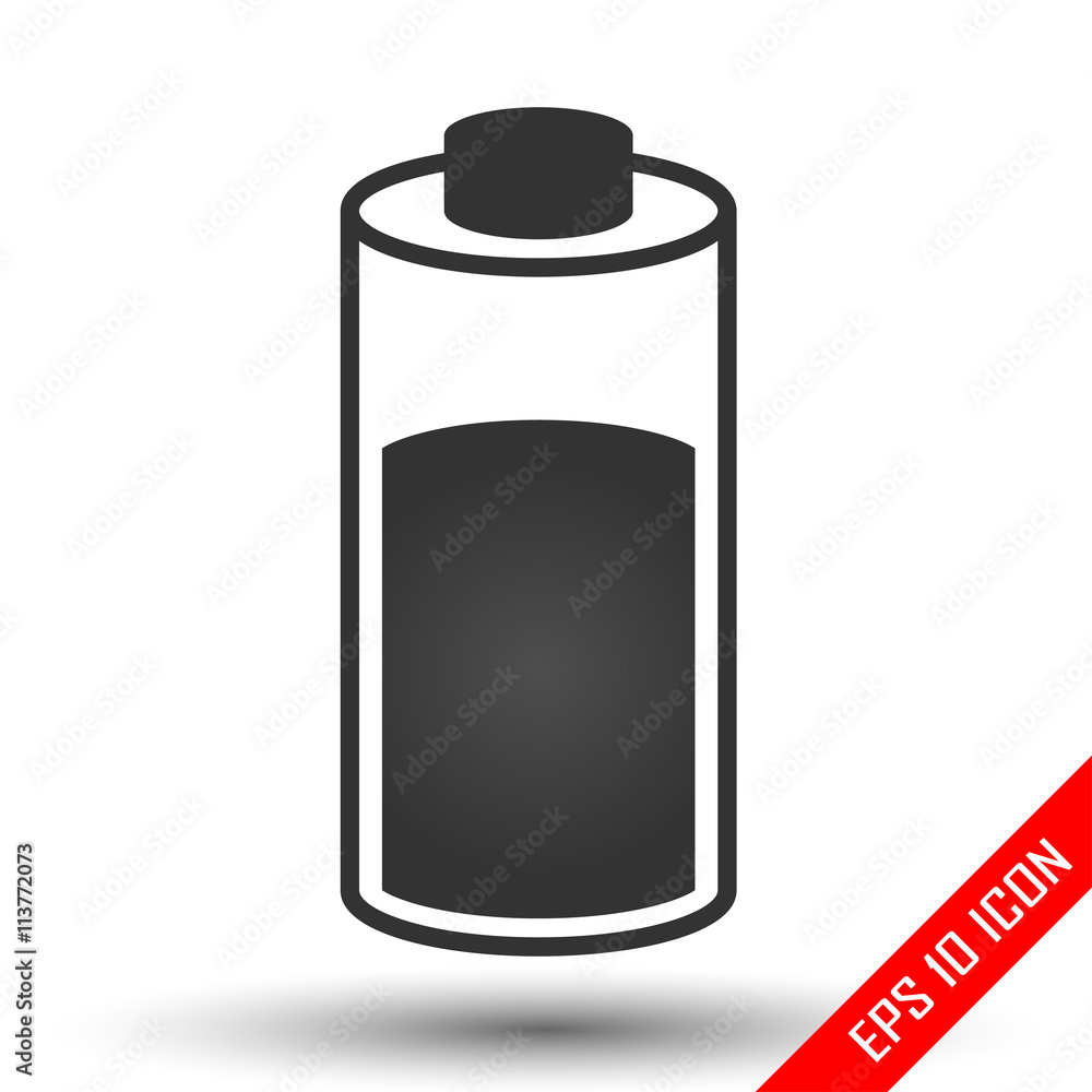 Battery icon. Simple flat logo of battery on white background. Vector illustration. Battery icon. Simple flat logo of battery on white background. Vector illustration.