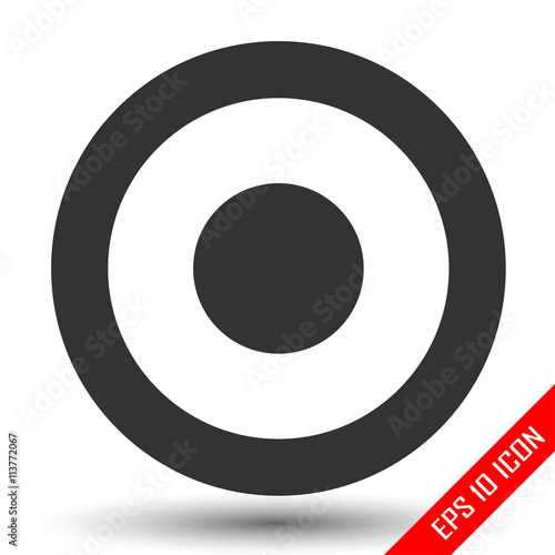 Aim icon. Simple flat logo of aim on white background. Vector illustration.