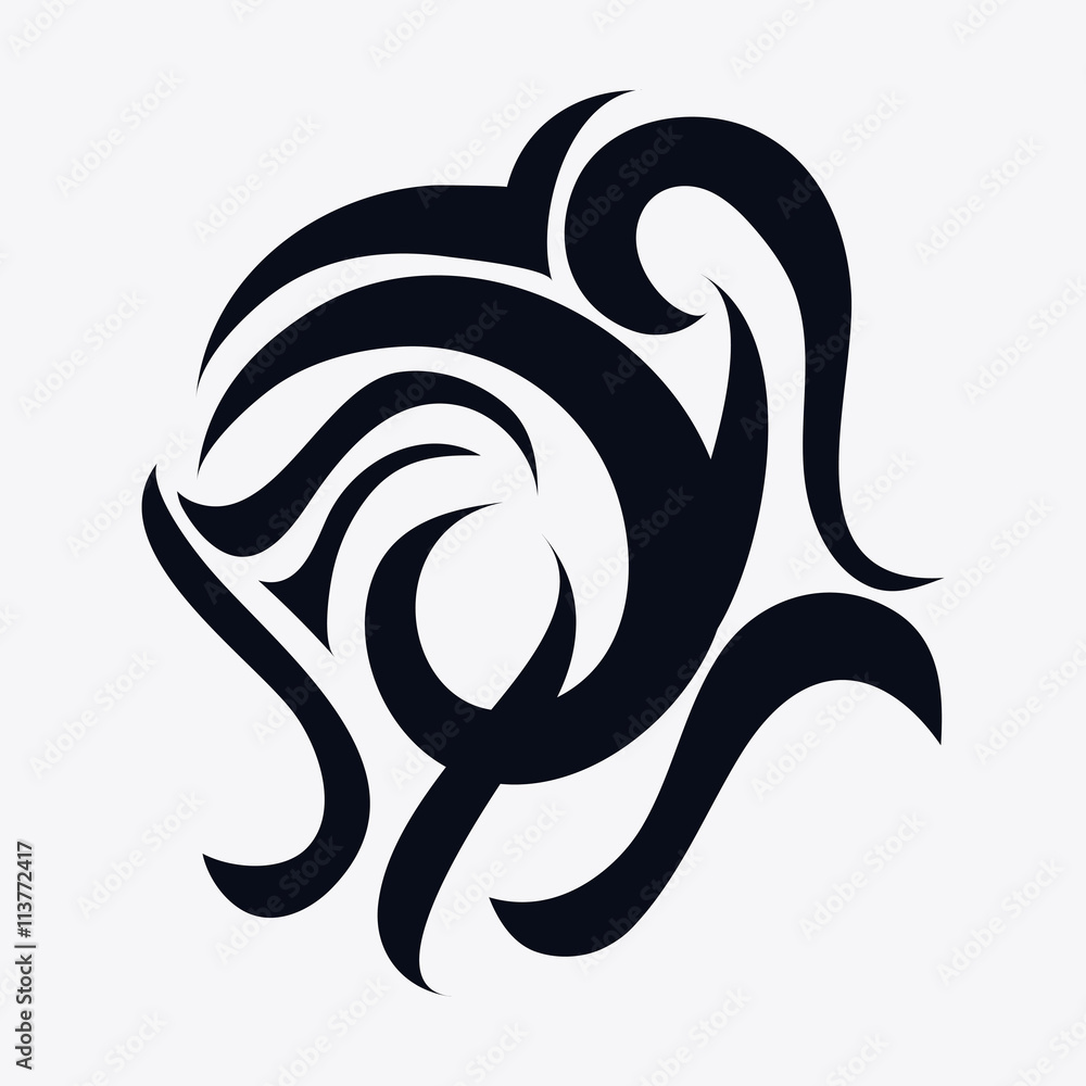 Tribal design. black and white abstract figure. vector graphic Tribal design. black and white abstract figure. vector graphic