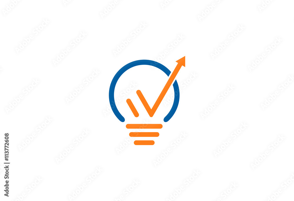 light bulb arrow vector logo Stock Vector | Adobe Stock