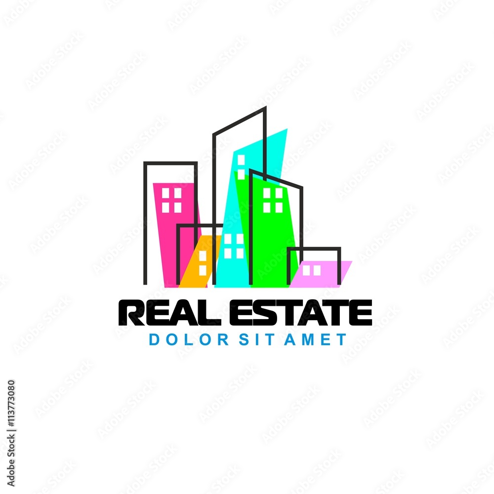 Logo template real estate, apartment, condo, house, rental, business