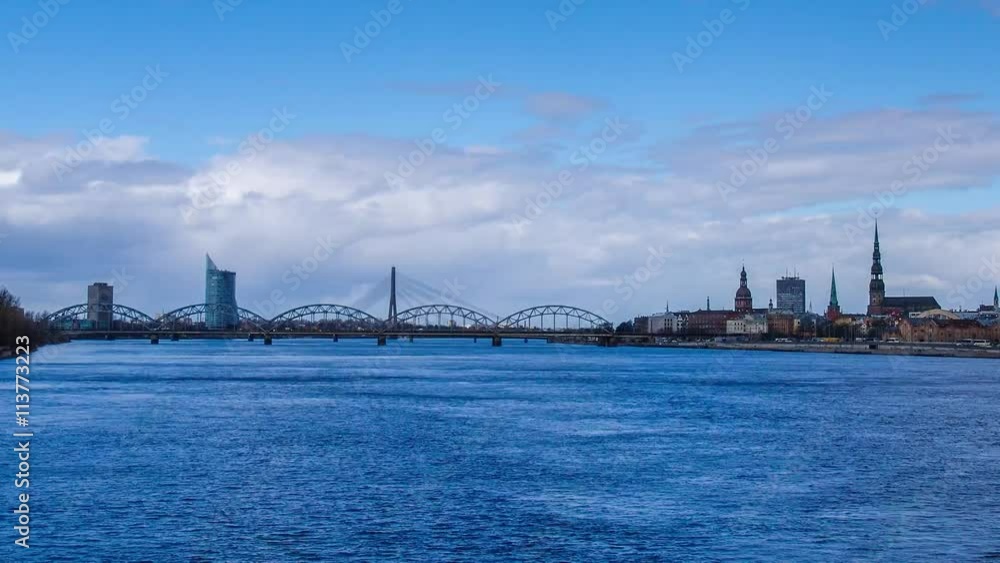 Time lapse rain clouds over the city of Riga. Time lapse rain clouds over the city of Riga.
