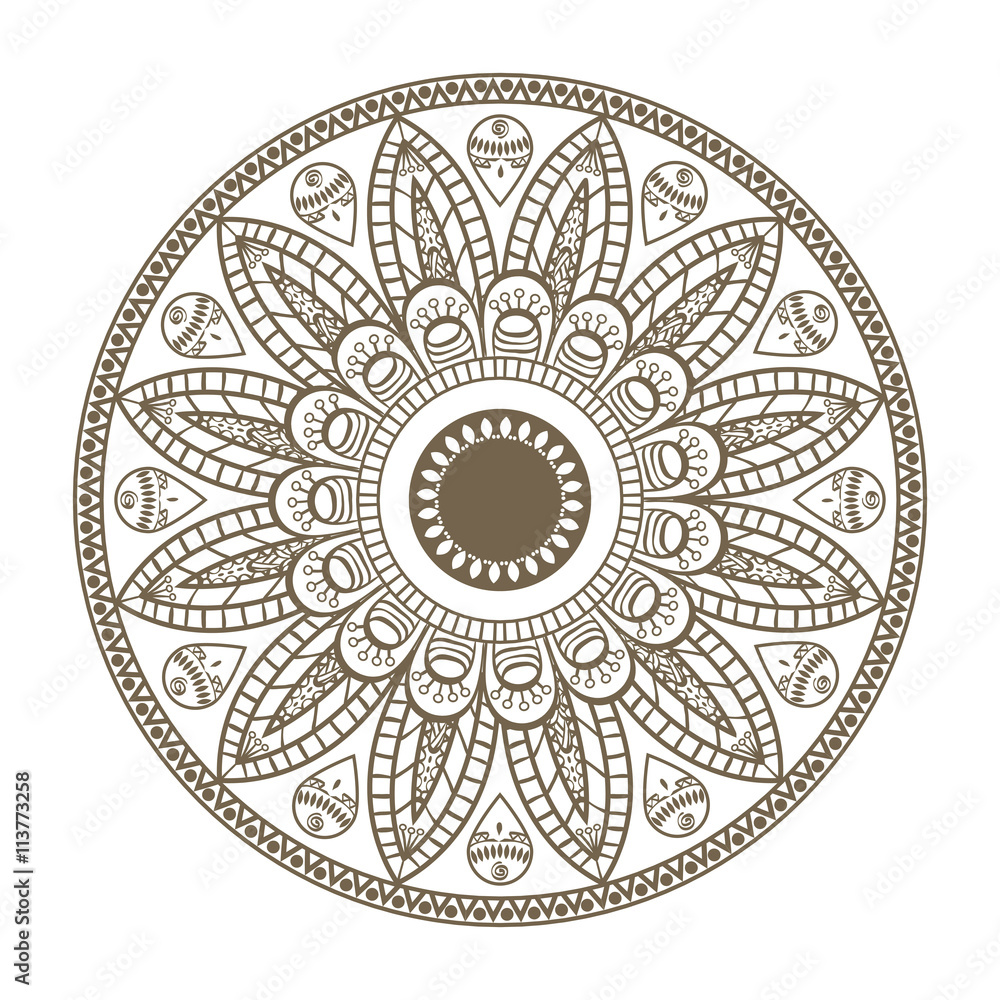 Garden icon. Flower plant in form of mandale. vector graphic Garden icon. Flower plant in form of mandale. vector graphic