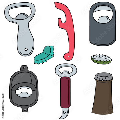 vector set of bottle opener