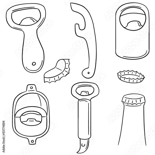vector set of bottle opener