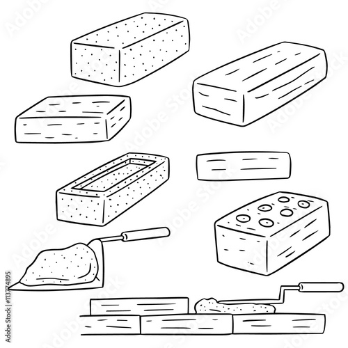 vector set of brick