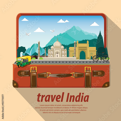 illustration. travel around Republic Of India