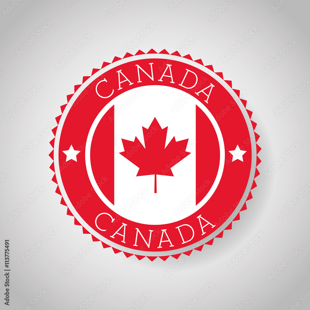 Canadas County design. Maple leaf icon. Seal stamp illustration Canadas County design. Maple leaf icon. Seal stamp illustration