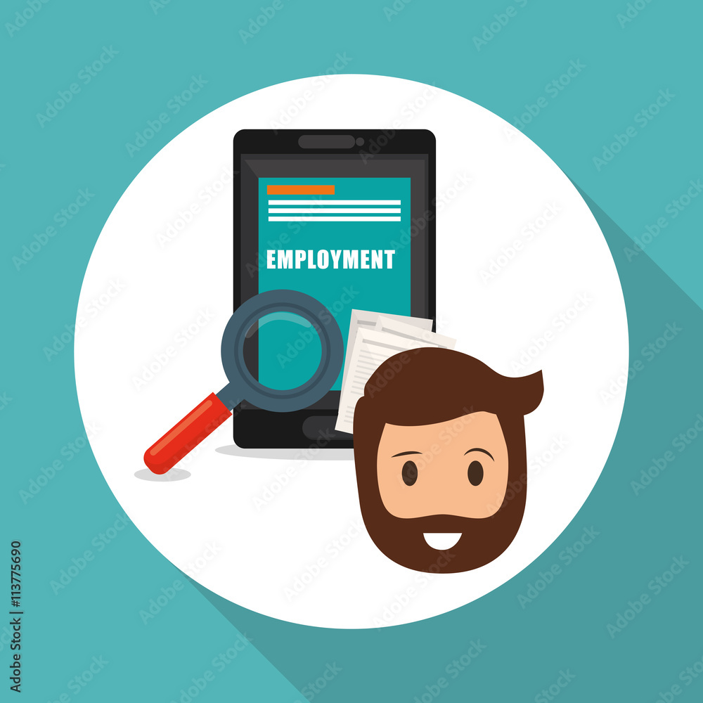 Employment design. Human resources icon. Isolated illustration Employment design. Human resources icon. Isolated illustration