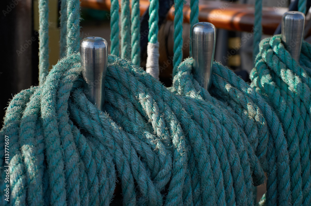 Rigging of a sailing ship, ropes