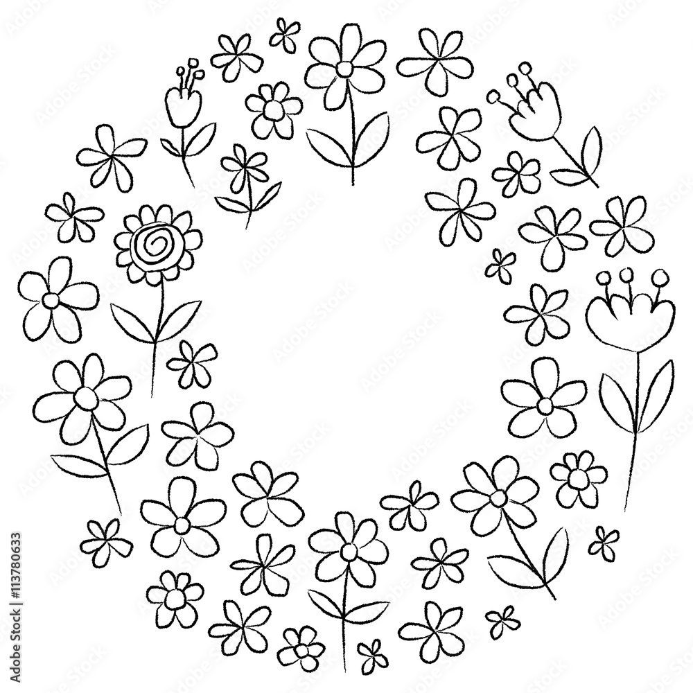 Vector set of doodle flowers Vector set of doodle flowers