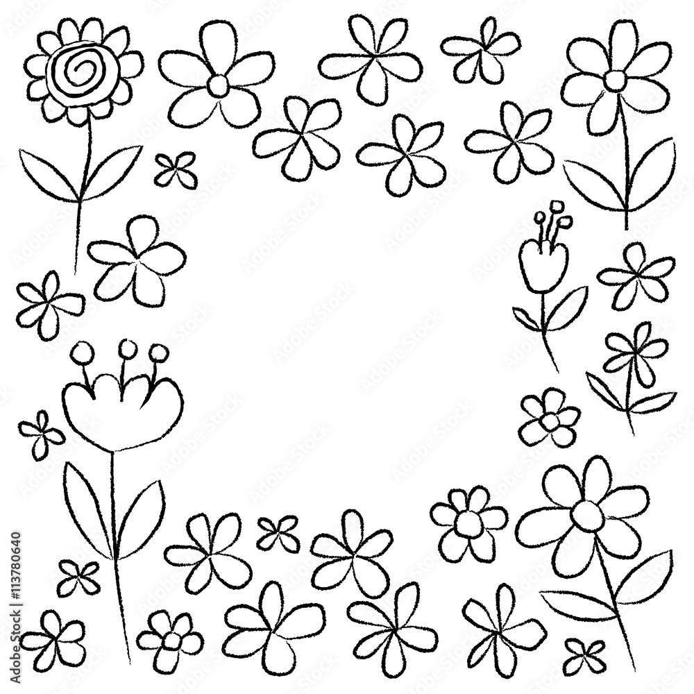 Vector set of doodle flowers Vector set of doodle flowers