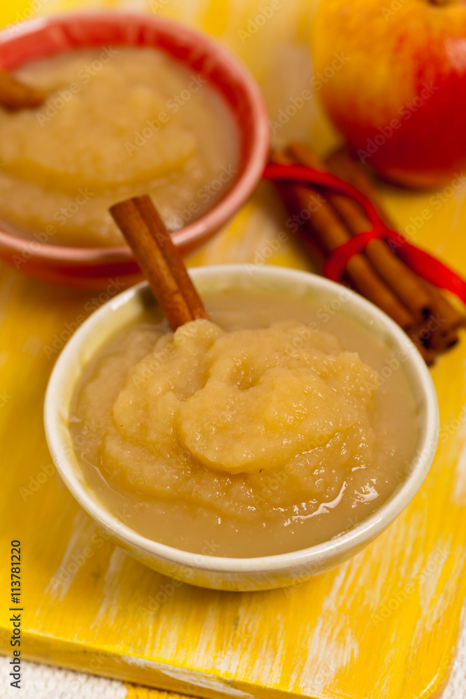 Homemade Applesauce. Selective focus. Homemade Applesauce. Selective focus.