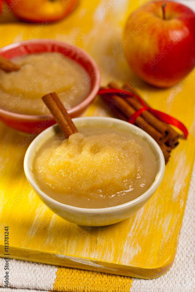 Homemade Applesauce. Selective focus. Homemade Applesauce. Selective focus.