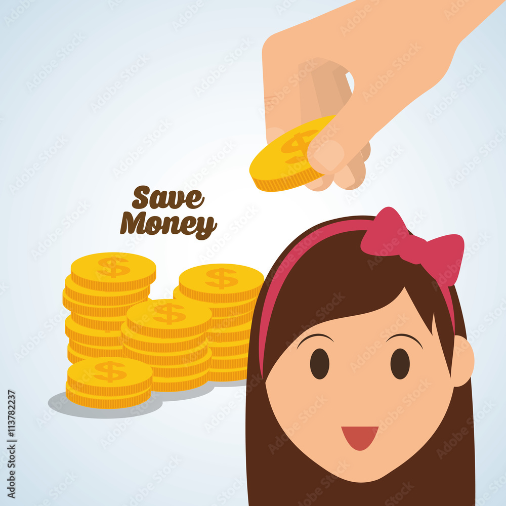 Save Money design. Financial item. Colorfull illustration, vecto Save Money design. Financial item. Colorfull illustration, vecto
