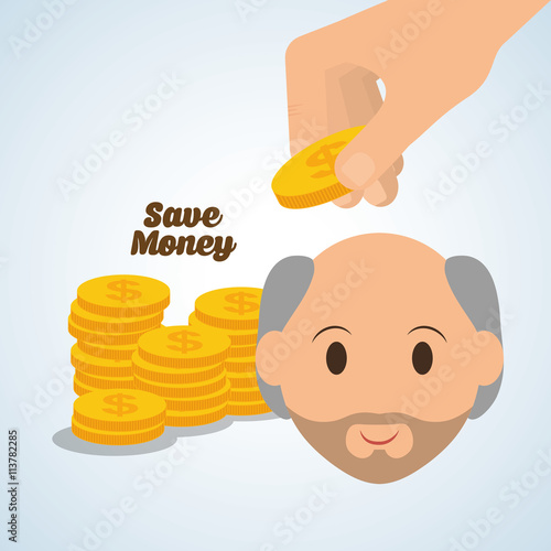Save Money design. Financial item. Colorfull illustration, vecto