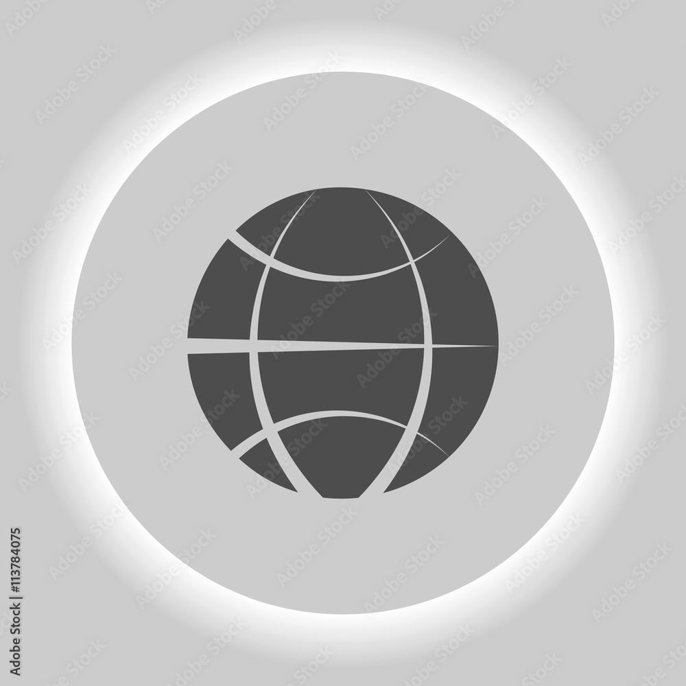 Flat paper cut style icon of globe Flat paper cut style icon of globe