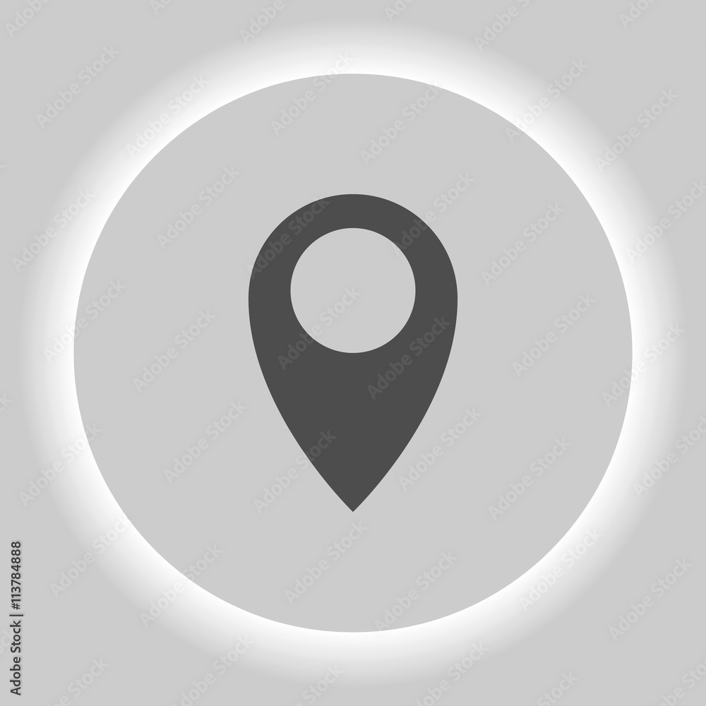 Flat paper cut style icon of map pointer Flat paper cut style icon of map pointer