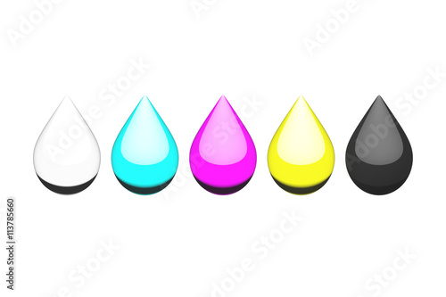 Ink Droplets  CMYK and White