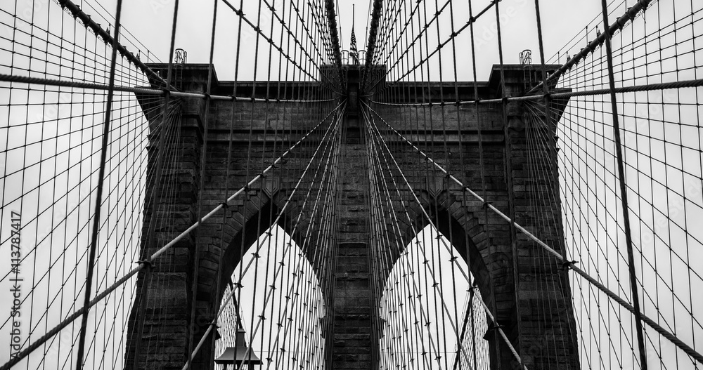 Obraz premium Most Brookliński. Czarny i biały