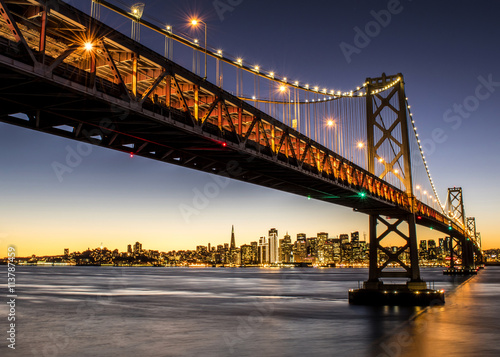 Bay Bridge in lights photo