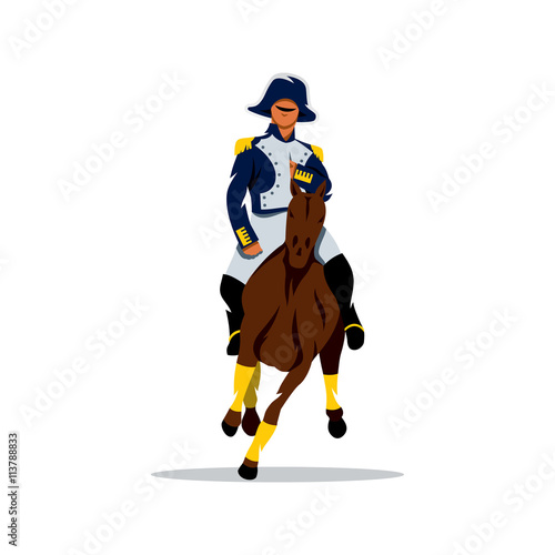 Vector French cavalry Cartoon Illustration.