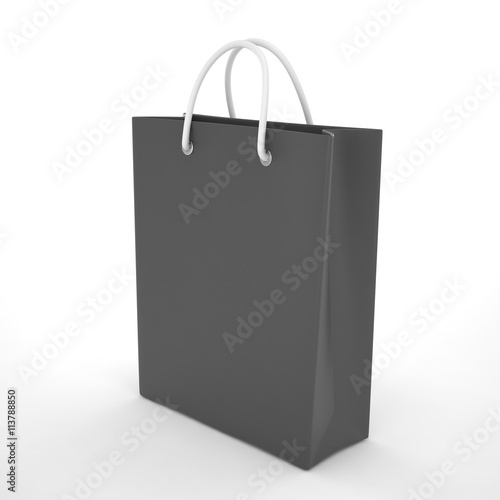 Paper Shopping Bags isolated on white background. 3d rendering.