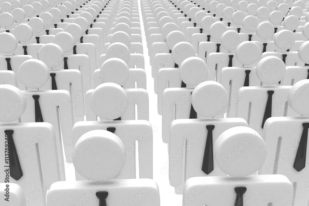 Naklejka premium group of people figures on white background. 3d rendering.