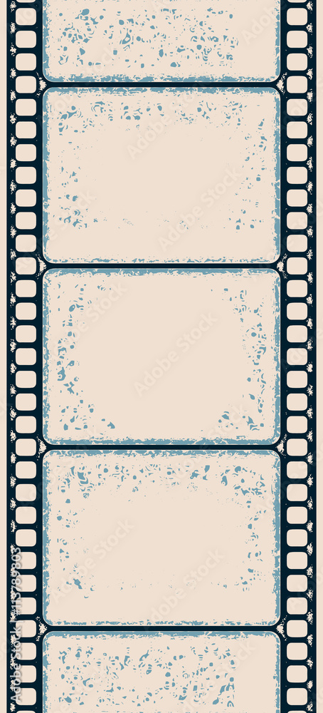 Fototapeta premium Grungy poster with letterpress styled film strip