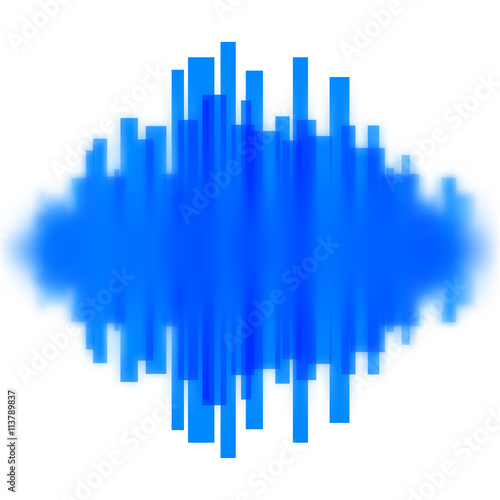 Blurred waveform made of lines