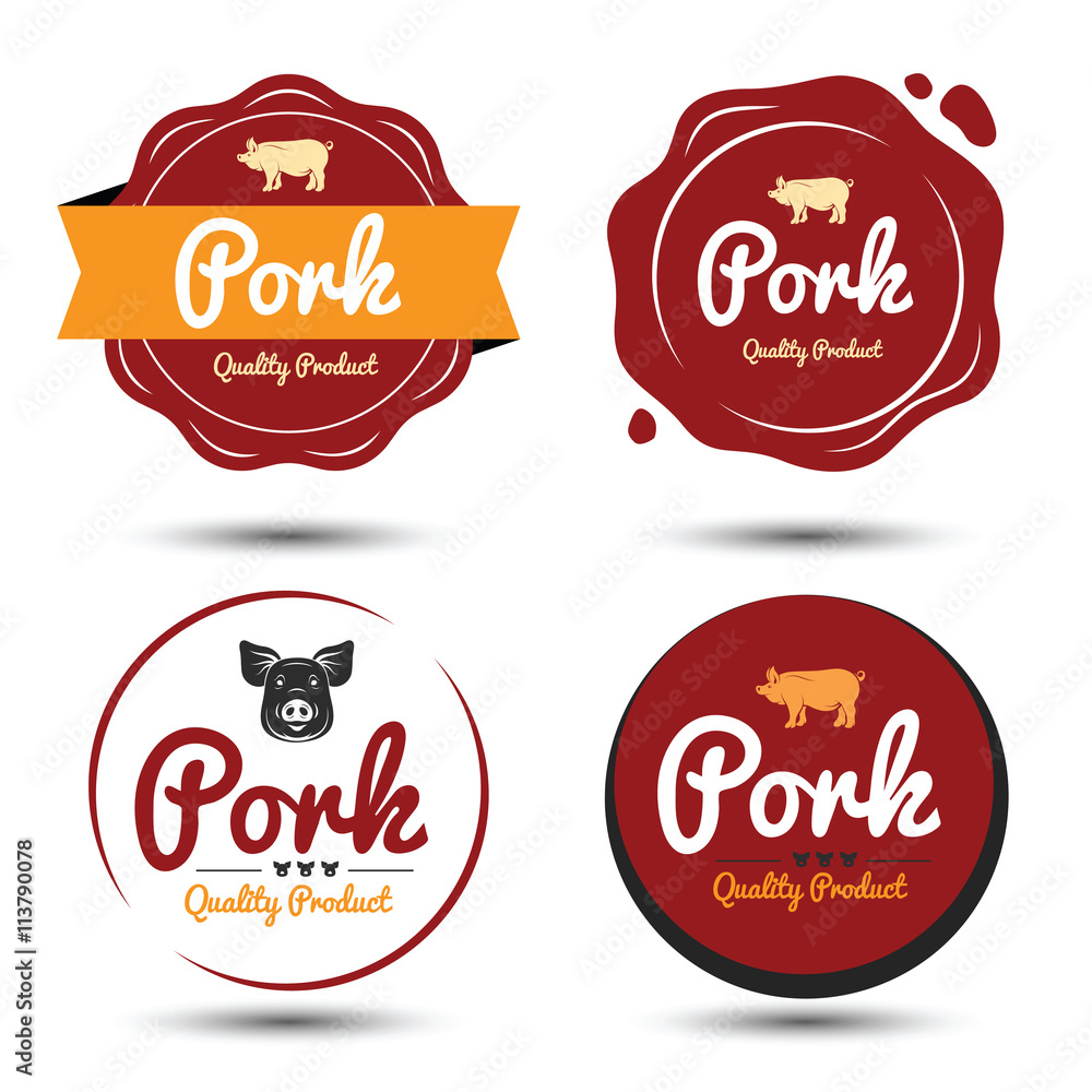 Naklejka Pork label vector