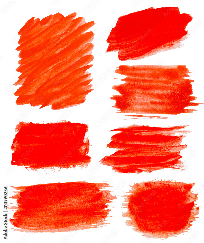 red gouache stains set isolated on white for Your design red gouache stains set isolated on white for Your design