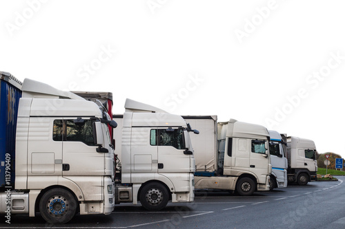 Logistic transportation trucks for delivery