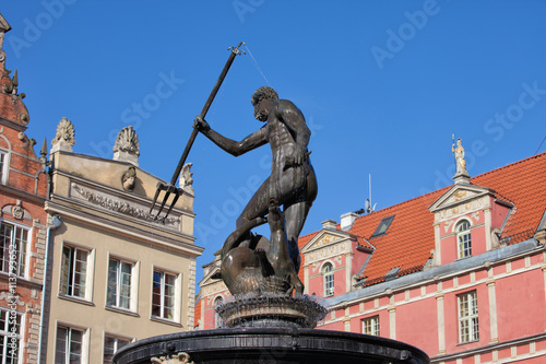 Neptune God of The Sea Fountain in Gdansk