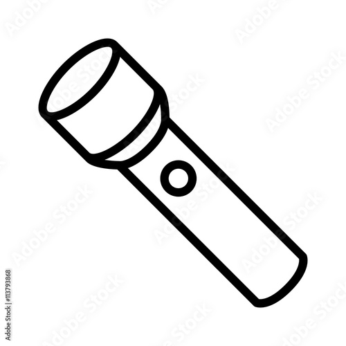 Flashlight / flash light or torch line art icon for apps and websites
