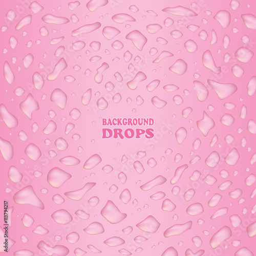 Vector pink background of drops