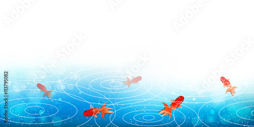 金魚　夏　風景　背景