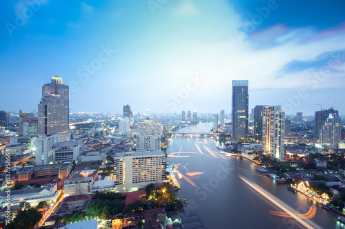 Bangkok Chao Phraya River view.