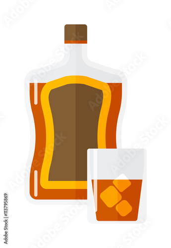 Whiskey bottle vector isolated