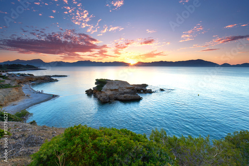 Sonnenuntergang am Meer, Felsküste auf Mallorca