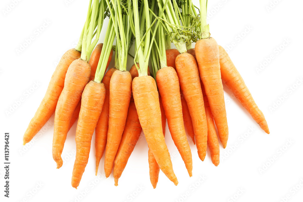 Fresh carrots isolated on a white background Fresh carrots isolated on a white background
