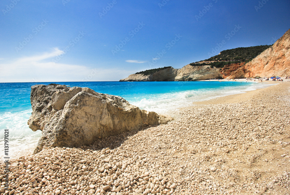 Porto Katsiki beach on Lefkada island in Greece