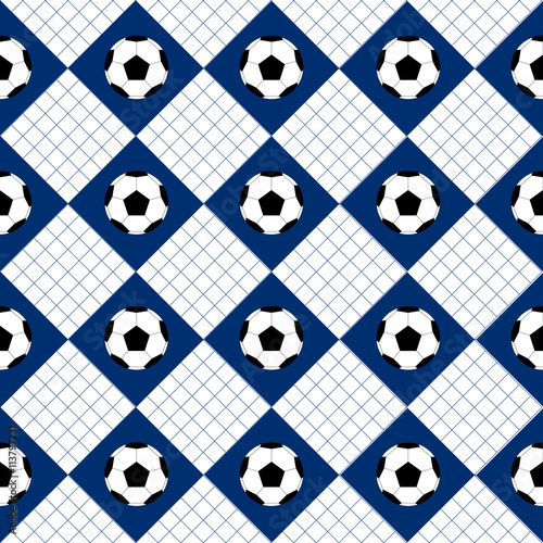 Football Ball Blue White Ch...