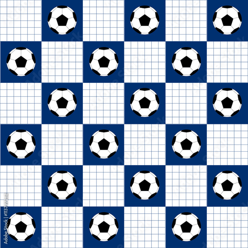 Football Ball Blue White Ch...
