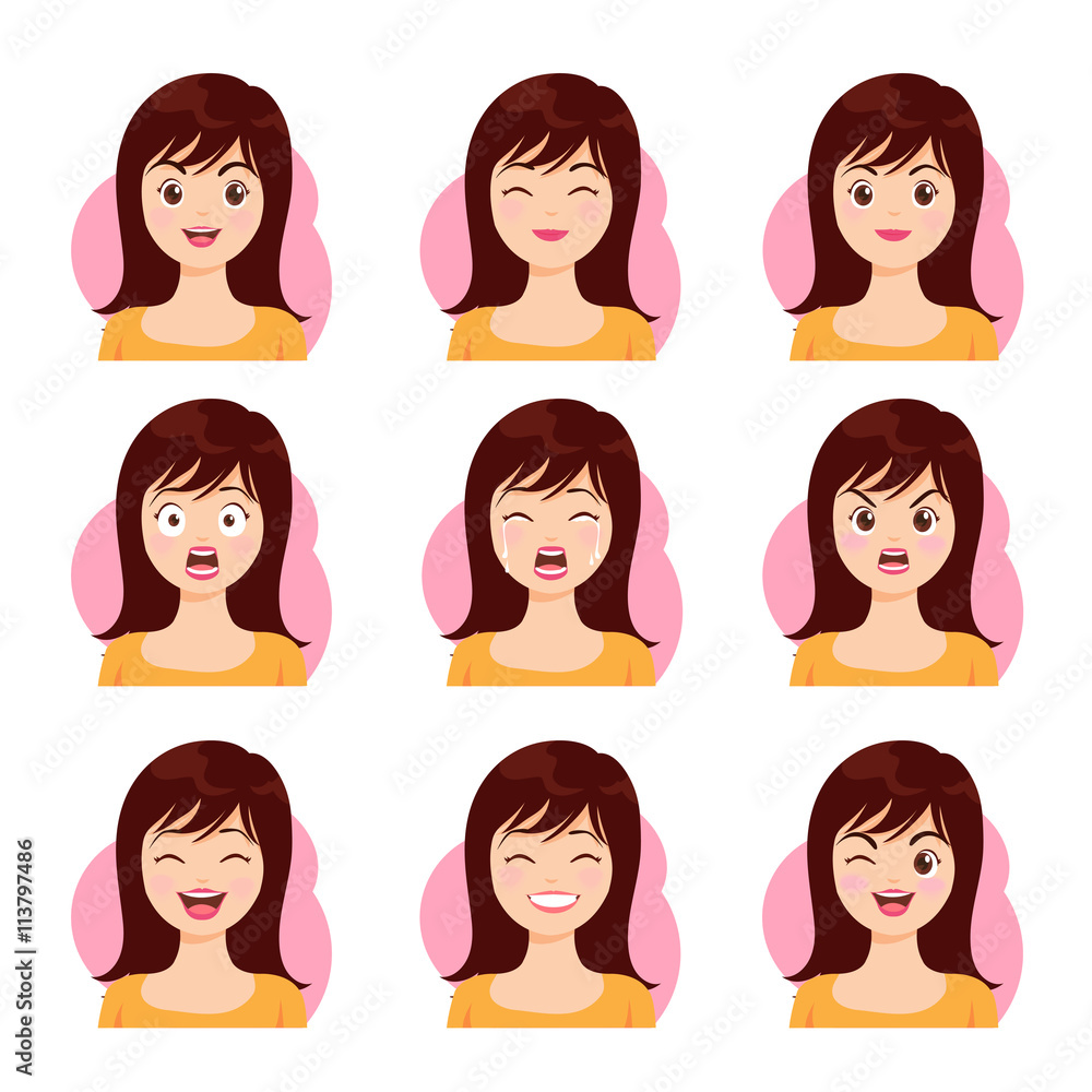 woman long hair face emotion woman long hair face emotion