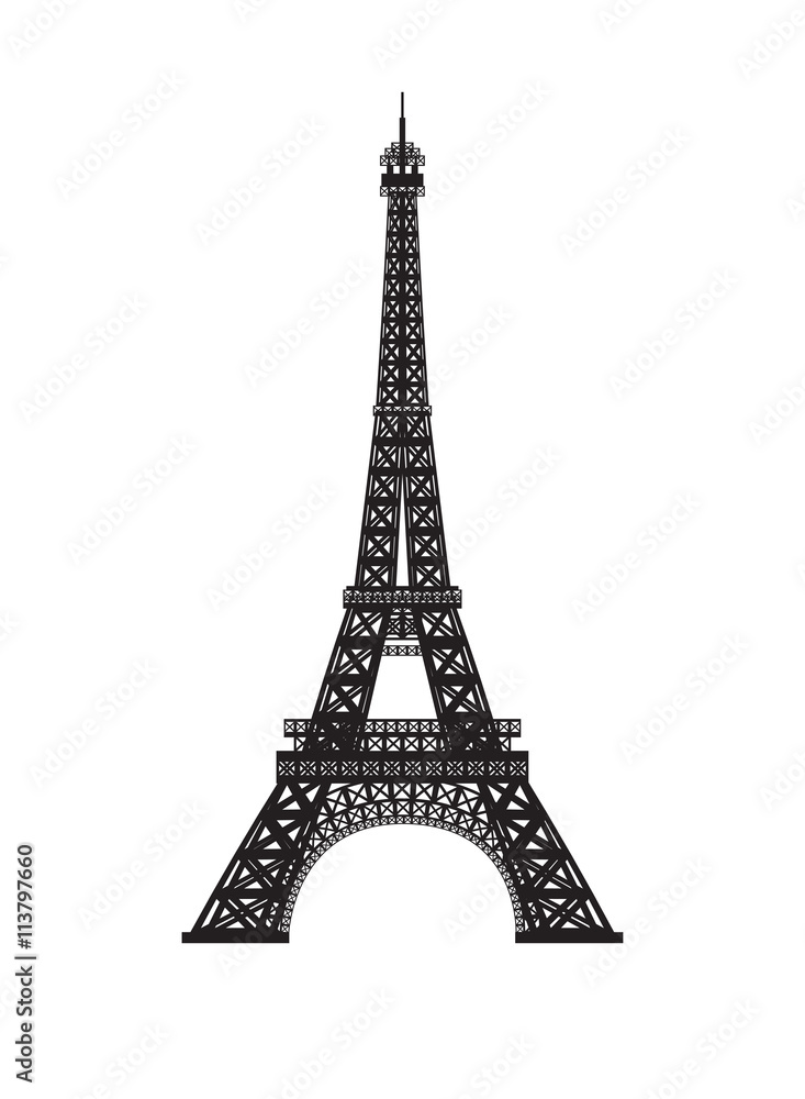 Eiffel tower vector illustration.
