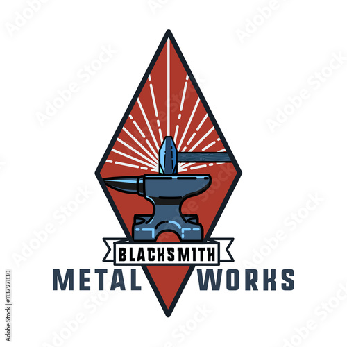 Color vintage Blacksmith emblem