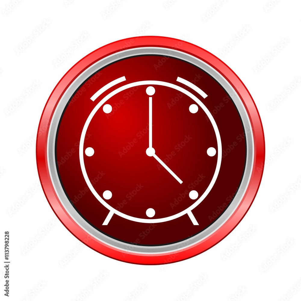Clock icon, Internet button on white background Clock icon, Internet button on white background